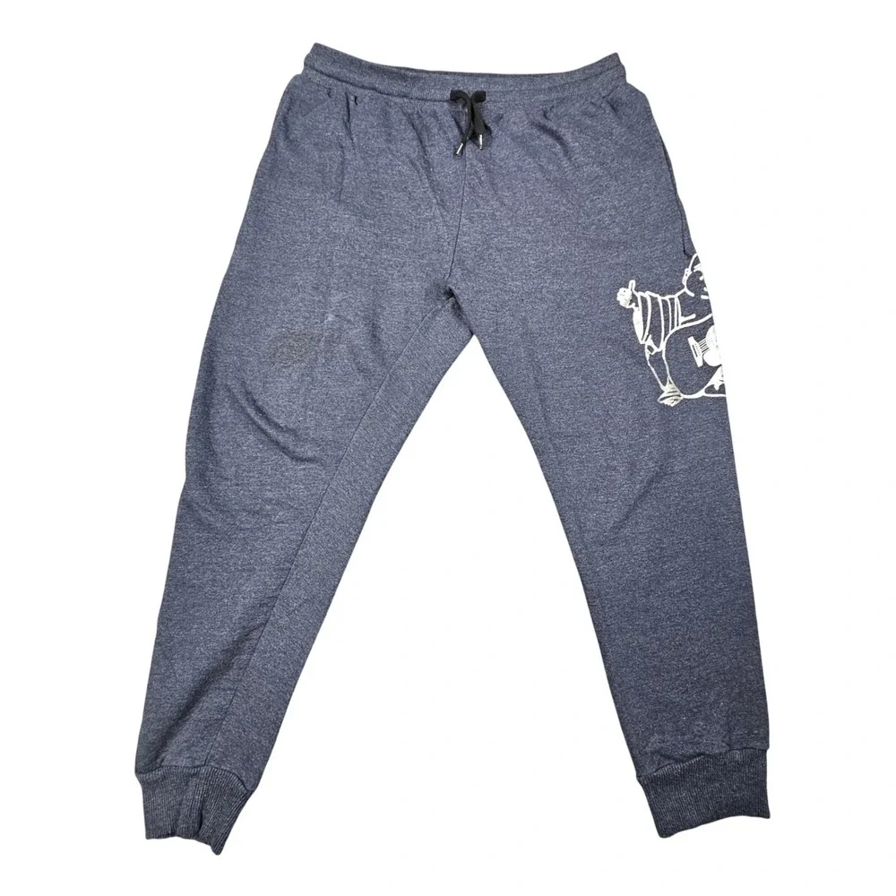 True Religion Buddha Joggers Navy Mens L SHORT 25.5‎ Inseam Read Description